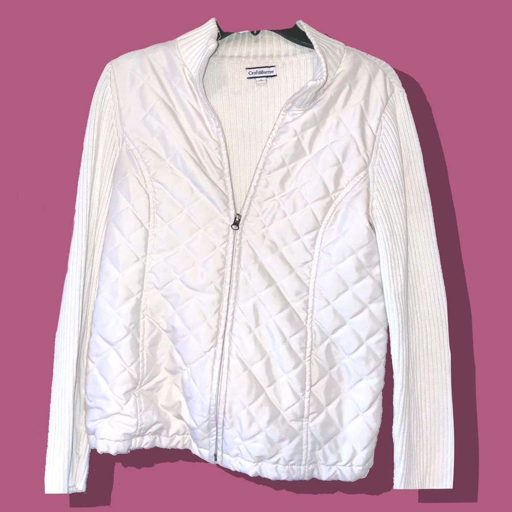 White Slim Jacket Athletic Stylish Slip On Cover